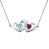 Collar de Corazón a Corazón de Amor Más Vendido Transfronterizo Piedra de Nacimiento de Diciembre Marcado y Grabado Láser Joyería Conmemorativa del Día de la Madre