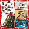 Set Navideño Retro de Madera de 24 Piezas Copo de Nieve Enano Muñeco de Nieve Árbol Colgante de Decoración Navideña Festiva