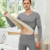 Ropa interior larga térmica para hombre, superficie AB de terciopelo de doble cara, traje de ropa interior sin costuras, invierno, juvenil, cómoda, ajustada, camiseta interior