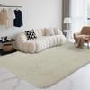 Alfombra de Sala de Estar Estilo Crema, Dormitorio Sencillo y de Alta Gama, Felpudo Resistente a Manchas y de Fácil Cuidado, Manta para Mesa de Café del Hogar, Venta Directa de Fábrica