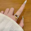 Anillo de Dedo Índice con Colgante de Tigre Ojo Piedra Perlas Estilo Chino Nuevo, Estilo Retro, Diseño Único, Amuleto de Buena Suerte