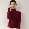 Tejido de Punto con Cuello Alto Mezclado con Cachemira, Tejido Básico Cálido de Otoño e Invierno, Tejido de Punto con Solapa Cortavientos para Mujer, Suministro Directo de Fábrica