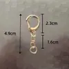 Llavero en forma de C, llavero de color dorado, hebilla de ocho, hebilla de anillo D de aleación de zinc, mosquetón, accesorios para colgantes DIY, venta al por mayor