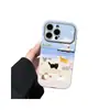 Capa de Celular Temática de Gato Adequada para iPhone 17 Pro, Apple 16, com Bordas Arredondadas, Janela Grande, Capa Protetora de Couro, Alto Valor Estético