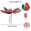 Malla de Polvo Transfronteriza Flores de Navidad Decoración Navideña Diseño de Sala de Estar en Casa Accesorios para Eventos de Fiesta Flores Artificiales