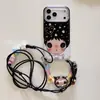 Funda para Teléfono con Diseño de Puntos de Anime para iPhone 17 Apple 16 Pro Max 15 Plus con Correa