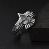 Anillo de Águila de Plata Tailandesa Vintage Anillo de Pluma Kitty Anillo Abierto Japonés Vintage Anillo de Pareja Águila de Plata Dedo Índice Estilo Étnico