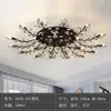 Lámpara de Techo de Cristal Americana para Sala de Estar Moderna Minimalista Europea Creativa Forma de Flor Araña LED Iluminación para Dormitorio Comedor