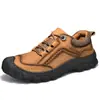 Zapatos de cuero para hombre, nueva colección de otoño, hechos con piel de vacuno de plena flor, adecuados para actividades al aire libre, uso casual, senderismo y trabajo. Presenta un diseño de punta cerrada, suela suave y propiedades antideslizantes