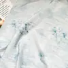 Nuevo Estilo Chino Impresión Digital Aguja de Pino Azul Neblina Brocado Tela de Algodón Estilo Étnico Vestido Cheongsam Top Tela Dinastía Han
