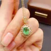 Colgante de Esmeralda Natural Transfronterizo Accesorios para Mujer Nicho de Alta Gama Joyería de Plata 925 6*8 Joyería de Lujo Venta Directa de Fábrica