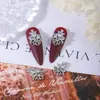 Estilo japonés de lujo ligero tridimensional joyería de zirconita para uñas colgante de perla mariposa concha Súper Brillante decoración de uñas de diamante