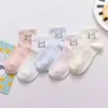 Meias para meninas meias de malha fina de verão meias de algodão para crianças meias de tubo médio para meninas meias de algodão de verão meias de primavera e verão para bebês