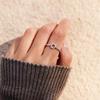 Anillo de circonita redonda con diseño de uñas de Amazon, estilo europeo y americano, sencillo y moderno, para mujer.