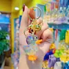 Chaveiro de pato amarelo transparente de acrílico de desenho animado, pingente de boneca fofa para celular de menina, acessórios de pingente para pulseira