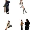 Botas de montaria estilo mãe de uva com salto grosso que aumenta a altura 4cm para mulheres, botas de moto de cano médio, alça de fivela dupla, zíper lateral, sola grossa, botas longas