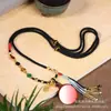 Cuerda Colgante Estilo Xizang Cáscara de Cuero Borrable Pintada a Mano Tangka Kazaki Ram Tangka Benmingfo Estilo Étnico Cuerda de Collar Retro
