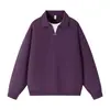 Roupas Masculinas ACU Moletom de cor sólida com gola dobrável, estilo falso duas peças para homens, novo top simples vintage com pequeno decote V para homens, outono e inverno de 2026