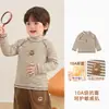 Camiseta de manga longa Kaka Panda forrada com fleece para meninos, segunda pele infantil, roupa de inverno, camiseta de manga longa para meninas, blusa de inverno para bebê