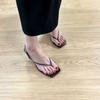 Tacones Altos Franceses para Mujer Verano Nuevos Más Rígidos Tacón de Aguja Rígido Sandalias de Tacón Alto con Tacón de Gato Chanclas