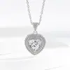 TikTok Live Venta Caliente Transfronteriza Collar de Amor con Incrustaciones de Circonita de Cobre Cadena para Clavícula con Sentido de Diseño de Corazón de Moda de Nicho para Mujer
