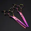 Tijeras de Peluquería Mango de Dragón Monstruo Morado de 6.0 pulgadas Tijeras para Cortar el Cabello Tijeras Planas Tijeras para Flequillo Tijeras Adelgazadoras Zl
