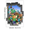 Minecraft Run Away Estéreo 3D Vilão Mineração Autoadesivo À Prova D'água Adesivo de Parede para Quarto de Crianças