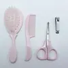 Kit de Cuidados para Bebê, Escova de Cabelo de Nylon Macia, Cortador de Unhas, Tesoura, Cuidados com Recém-Nascidos, Seguro para Bebês, Cerdas Macias