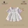 Conjunto de Ropa para Niña 2026 Verano Nuevo Estilo Falda de Encaje para Bebé Vestido con Tirantes Camiseta para Bebé Niña Cuello de Muñeca Conjunto de Dos Piezas