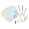 Juego de Tres Piezas de Cuchillo para Fruta, Cuchillo para Fruta de Acero Inoxidable, Juego de Tabla de Cortar, Pelador, Gadgets de Cocina, Juego de Tres Piezas de Pelador de Melón
