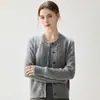 Cardigan de Malha Grossa com Trançado de Caxemira Novo Outono Inverno Feminino Gola Redonda Botão Único Outono Inverno Solto Fashionável Versátil Suéter Feminino