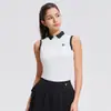 Roupa de Golfe Transfronteiriça Sem Mangas Secagem Rápida Esportiva Exterior Fitness Colete com Gola Elegante Temperamento Emagrecedor Respirável Absorção