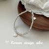 Pulsera de plata de ley S925 con diseño de fritillaria, estilo coreano, hecha a mano, con círculos de plata y nicho apilado de alta gama para mujer.