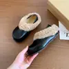 Zapatos peludos de moda para personas bajitas Birkenstock de punta abierta, medias pantuflas, calzado para exteriores, nuevas pantuflas de botas de nieve con felpa adicional, otoño/invierno 2026