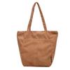 Nova Bolsa Elegante de Veludo Cotelê de Grande Capacidade Estilo Coreano Bolsa de Ombro Retrô Feminina Estudante Commuter Bolsa de Mão Moderna