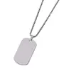 Collar de Etiqueta Militar de Acero Inoxidable Transfronterizo, Placa de Identificación de Acero de Titanio, Etiqueta Metálica en Blanco, Grabado Láser Disponible, Venta al por Mayor de Accesorios