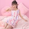 2025 Nuevo Camisón de Niños Verano Pijama Fino Manga Corta Tirantes Niñas Dibujos Animados Manga Corta Traje de Ropa para el Hogar