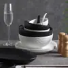 Conjunto Criativo de Louça Cerâmica Textura Rocha Mocha High-End Fosco Tigela de Arroz Japonesa Prato Peixe Prato para Molho