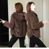 Moletom Cardigan com Capuz Espesso Forrado em Fleece para Mulheres, Novo Outono e Inverno Solto Estiloso Estilo Mãe Casaco de Pelúcia