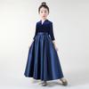 Traje de Performance para Piano Modelo 2026 para Meninas, Vestido para Aluna do Ensino Fundamental, Vestido Longo para Performance de Violoncelo para Crianças Mais Velhas, Traje para Coral de Outono