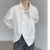 Camisa de manga larga de diseño retro americano de nicho para hombre, nueva marca moderna de primavera y otoño, camisa casual irregular para mujer