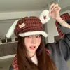 Pasamontañas de punto para otoño e invierno con cordones, estilo retro moderno, versátil y cálido, gorro que cubre las orejas