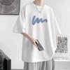 Camiseta Estilo Hong Kong Ropa Holgada Niños Manga Corta Ins Trendy Manga Media Estilo Harajuku Ropa de Hombre Marca Trendy Tops Estilo Coreano