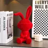 Adornos de Conejo Afelpado para Sala de Estar, Recibidor, Mueble de TV, Decoraciones para Gabinete de Vino, Minimalista Moderno, Regalos de Inauguración de Casa Nueva