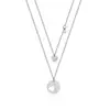 Opk Jewelry [Precio Especial y Envío Gratis] Moda Nicho Acero de Titanio Doble Capa Corazón Acero Inoxidable Calado Completo Diamante Collar para Mujer