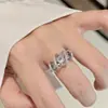 Anillo Trenzado Cielo Estrellado de Diamante Completo con Amatista Azul Natural Temperamento Versátil Sensación de Alta Gama Abierto Ajustable Anillo para Dedo Índice de Piedra de Color