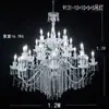 Nuevo Salón de Bodas Estilo Europeo Hierro Electrochapado Cristal Lámpara de Techo Iluminación Accesorios de Boda Cadena de Cuentas Hotel Lobby Candelabro
