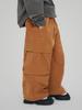 Pantalones casuales rectos y gruesos de estilo occidental para niños, pantalones de trabajo de terciopelo de una pieza, holgados, de invierno de 2024