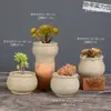 Vasos de Cerâmica Bruta Sem Esmalte para Flores Frescas com Características Zen Criativas, Novo Conjunto Respirável para Plantas Suculentas, Frete Grátis