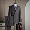 Comercio Exterior Más Vendido Celier Tencel Lana Imitación Mezclilla Traje Hombres Negocios Casual Formal Elegante Conjunto de Dos Piezas